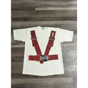 Vintage 90s Racing Harness Strap In Shut Up And Hang On Shirt Retro - Men's XL